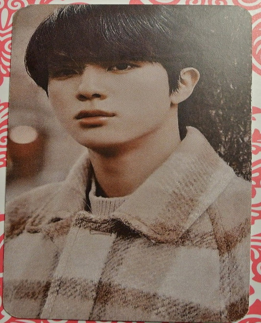 BTS PHOTOCARD FANSITE JIN KIM SEOKJIN 김석진 KSJ & KTH FANSITE SEPIA CHECKED JACKET PHOTO CARD