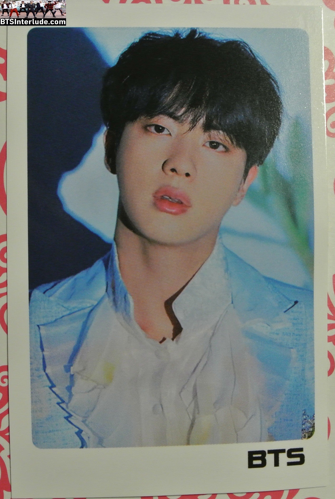 BTS PHOTOCARD FANSITE JIN KIM SEOKJIN 김석진 LIGHT BLUE JACKET PC PHOTO CARD