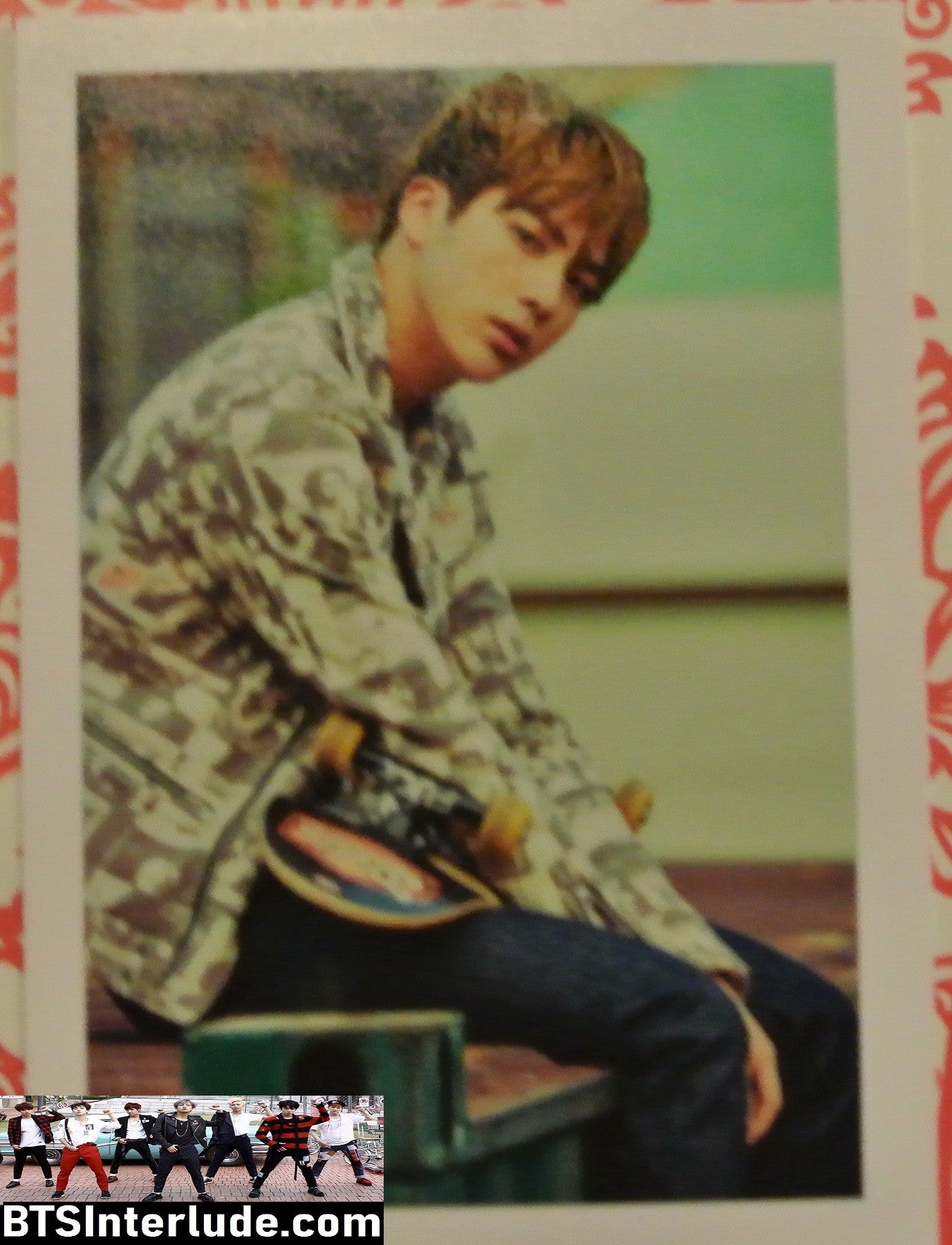 BTS PHOTOCARD FANSITE JIN KIM SEOKJIN 김석진 PATTERNED JACKET PHOTO CARD PC