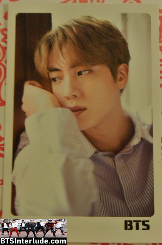 BTS PHOTOCARD FANSITE JIN KIM SEOKJIN 김석진 STRIPED SHIRT PHOTO CARD PC