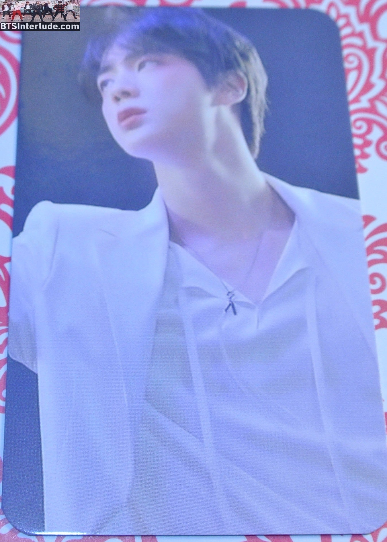 BTS PHOTOCARD FANSITE JIN KIM SEOKJIN 김석진 WHITE JACKET SHIRT PHOTO CARD