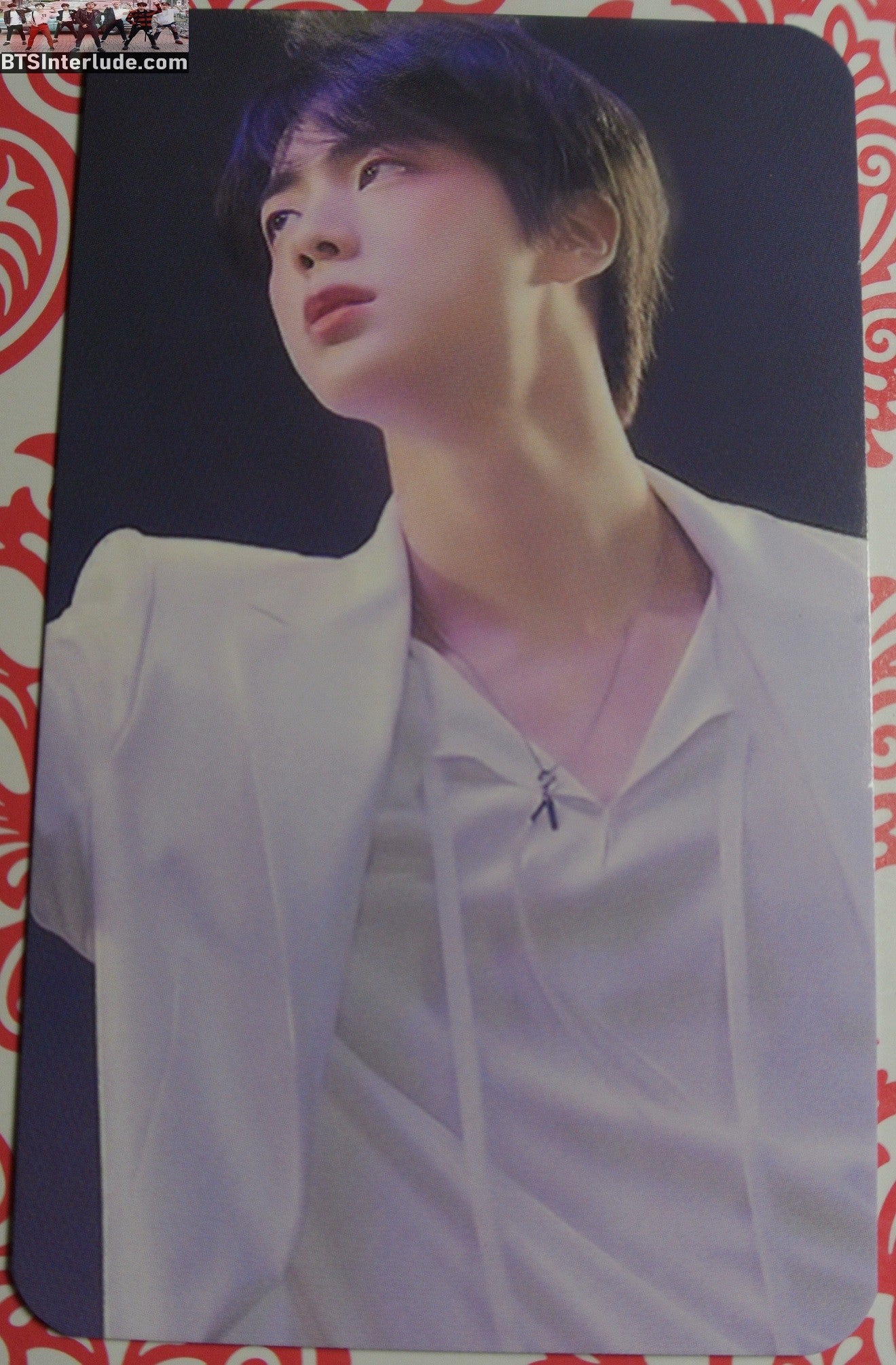 BTS PHOTOCARD FANSITE JIN KIM SEOKJIN 김석진 WHITE JACKET SHIRT PHOTO CARD