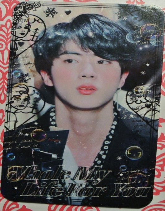 BTS PHOTOCARD FANSITE JIN KIM SEOKJIN 김석진 WHOLE MY LIFE FOR YOU FANSITE BLACK PHOTO CARD