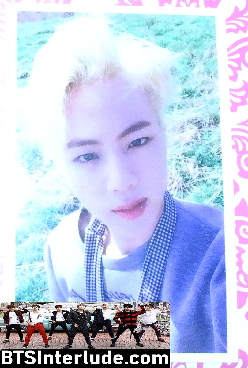 BTS PHOTOCARD FANSITE JIN KIM SEOKJIN 김석진 BLOND HAIR CLOSEUP YOUNG FOREVER PHOTO CARD PC