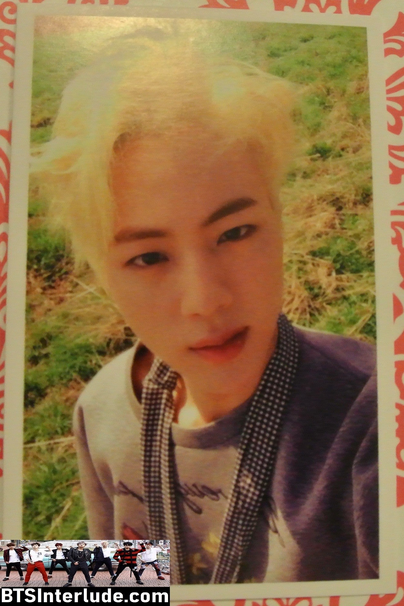 BTS PHOTOCARD FANSITE JIN KIM SEOKJIN 김석진 BLOND HAIR CLOSEUP YOUNG FOREVER PHOTO CARD PC