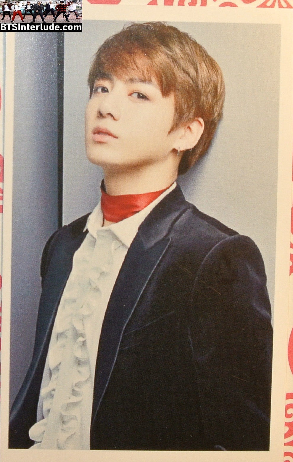 BTS PHOTOCARD FANSITE JEON JUNGKOOK 전정국 BLACK DRESS JACKET RED RIBBON CHOKER PC PHOTO CARD