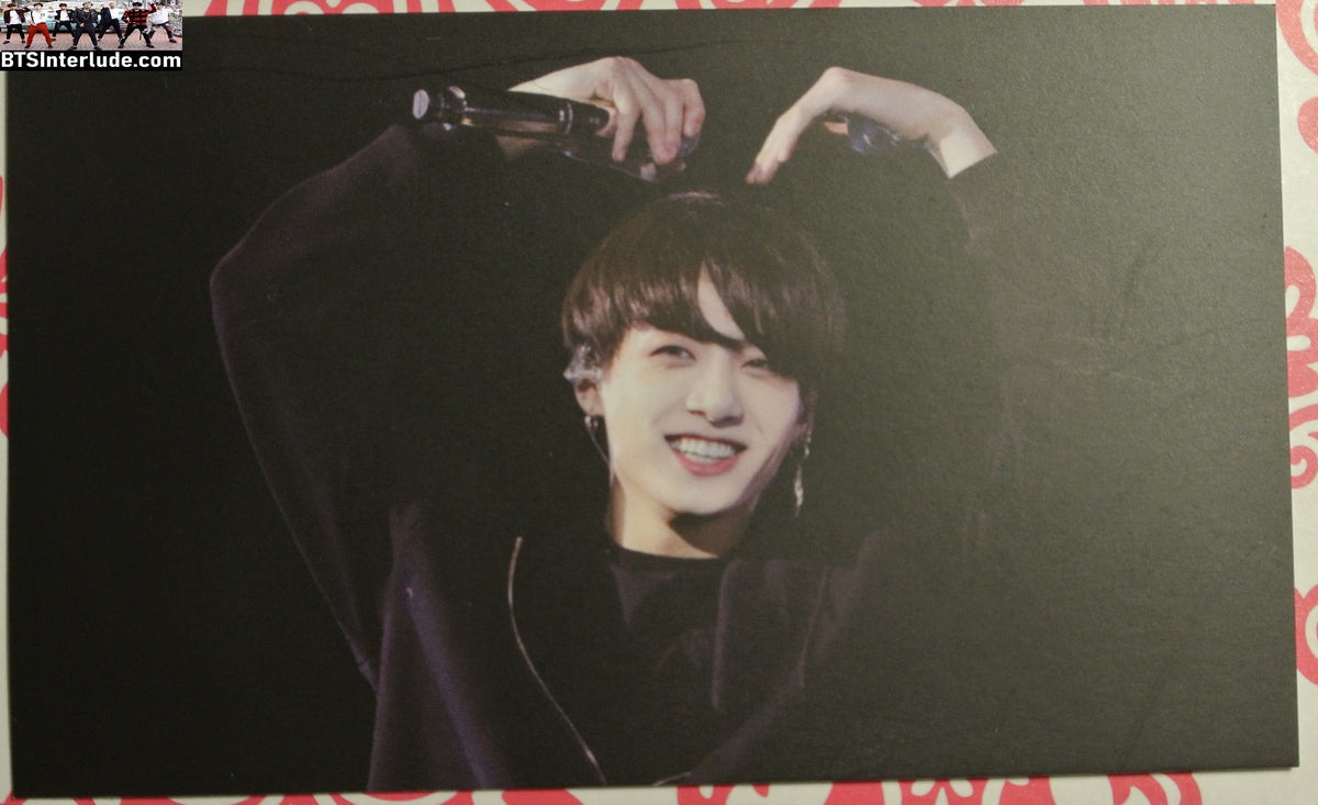 BTS PHOTOCARD FANSITE JEON JUNGKOOK 전정국 BLACK LONG SLEEVE SHIRT ARM HEART PC PHOTO CARD
