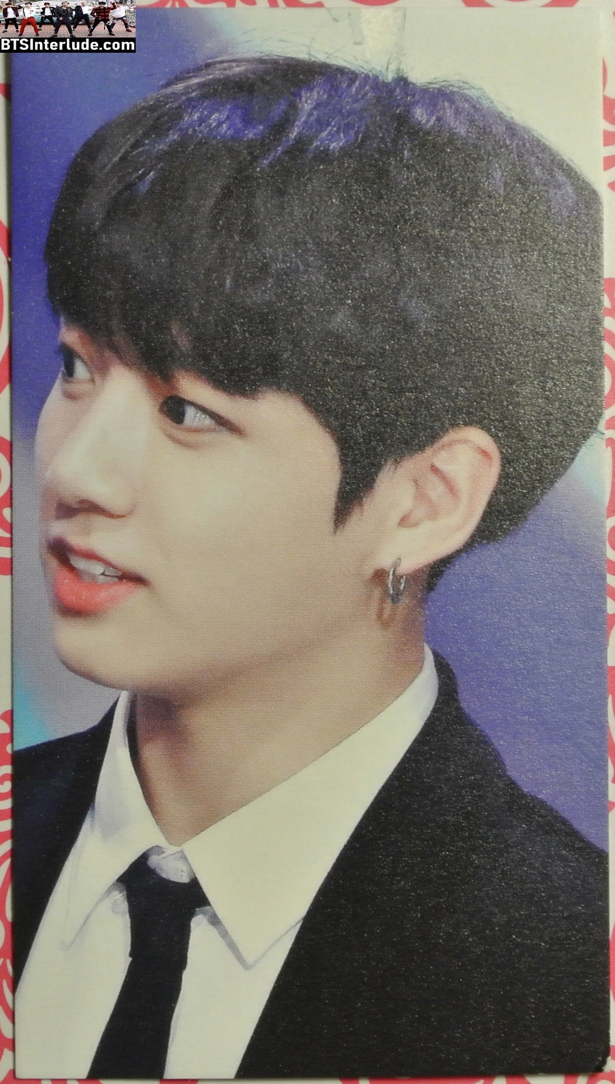 BTS PHOTOCARD FANSITE JEON JUNGKOOK 전정국 BLACK SUIT 3/4 PROFILE PC PHOTO CARD