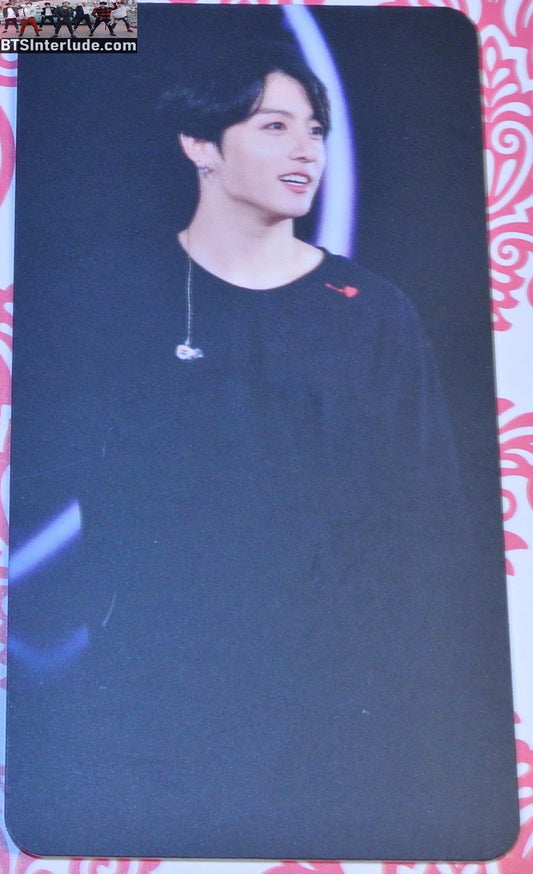 BTS PHOTOCARD FANSITE JEON JUNGKOOK 전정국 BLACK SWEATSHIRT RED HEART PHOTO CARD
