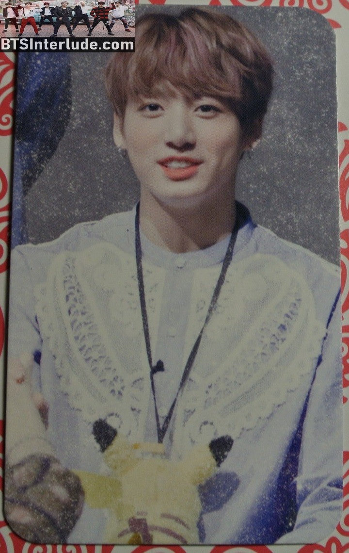 BTS PHOTOCARD FANSITE JEON JUNGKOOK 전정국 BLUE SHIRT LACE TRIM FANSIGN PHOTO CARD
