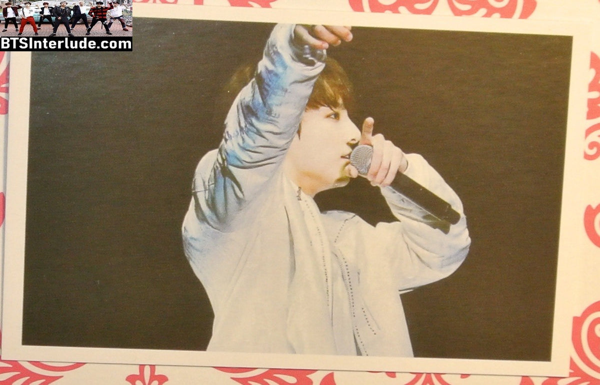 BTS PHOTOCARD FANSITE JEON JUNGKOOK 전정국 BLUE SATIN JACKET MIC PROFILE PC PHOTO CARD