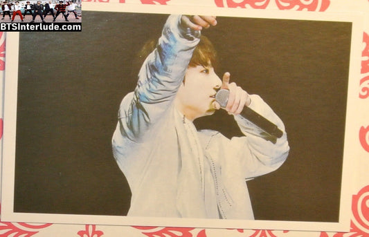 BTS PHOTOCARD FANSITE JEON JUNGKOOK 전정국 BLUE SATIN JACKET MIC PROFILE PC PHOTO CARD