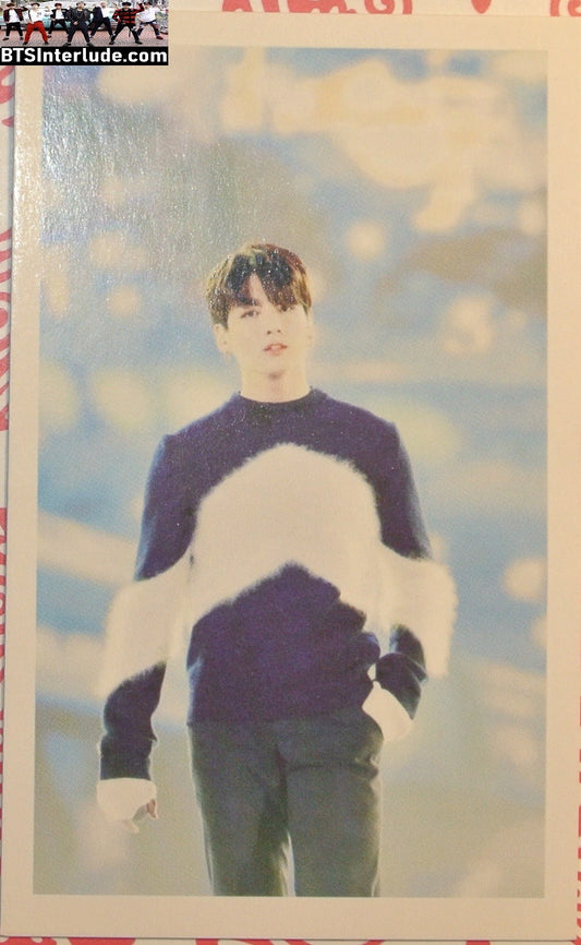BTS PHOTOCARD FANSITE JEON JUNGKOOK 전정국 BLACK WHITE CHEVRON SWEATER PC PHOTO CARD