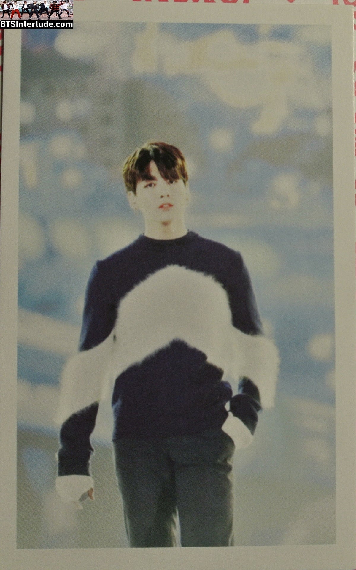 BTS PHOTOCARD FANSITE JEON JUNGKOOK 전정국 BLACK WHITE CHEVRON SWEATER PC PHOTO CARD