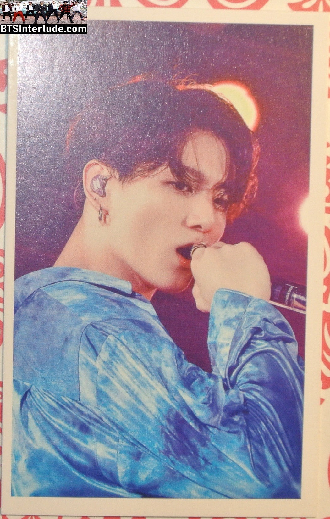 BTS PHOTOCARD FANSITE JEON JUNGKOOK 전정국 DENIM SHIRT MIC 3/4 PROFILE PC PHOTO CARD