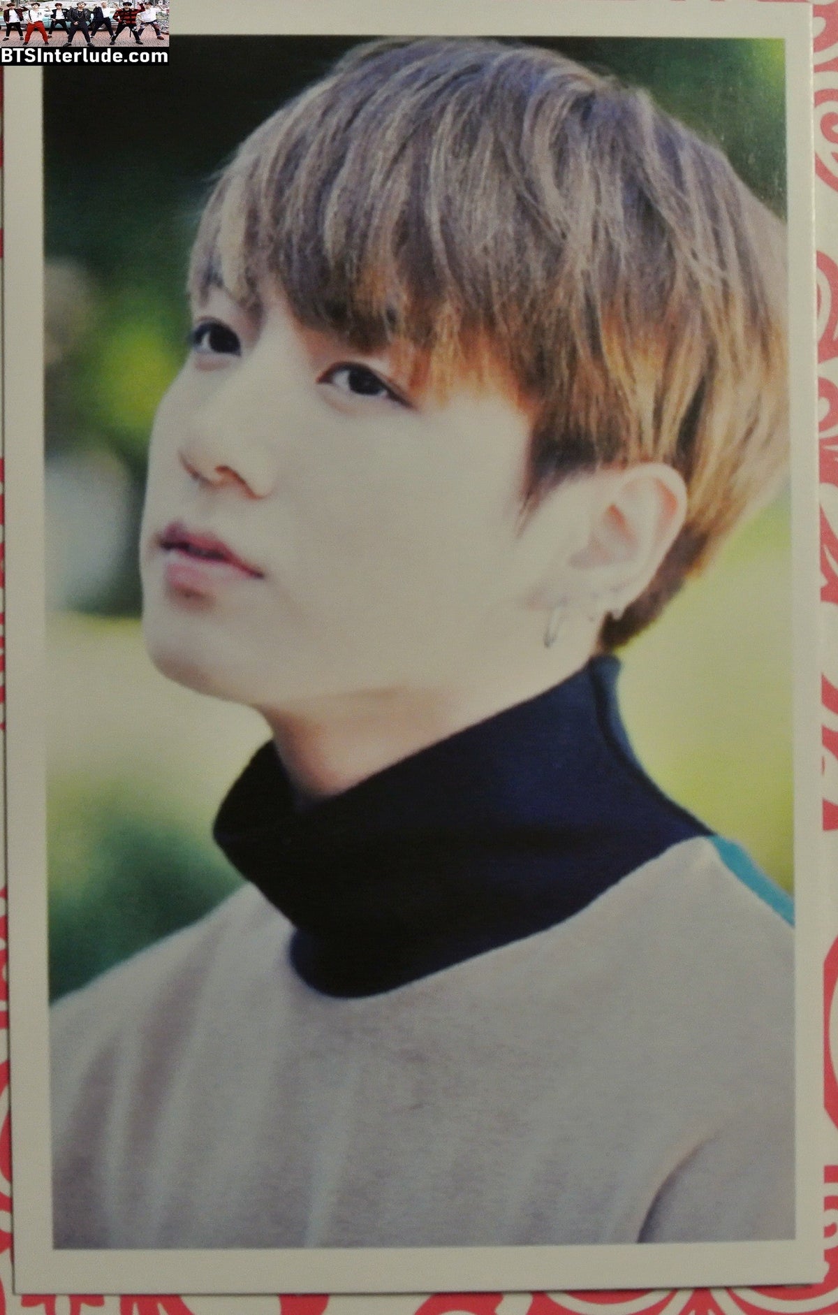 BTS PHOTOCARD FANSITE JEON JUNGKOOK 전정국 GREY BLACK TURTLENECK PC PHOTO CARD