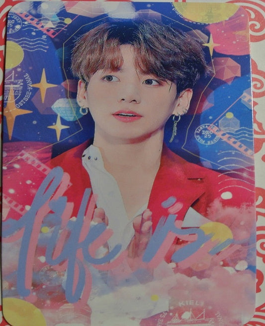 BTS PHOTOCARD FANSITE JEON JUNGKOOK 전정국 KIEL1 FANSITE LIFE IS RED JACKET PHOTO CARD