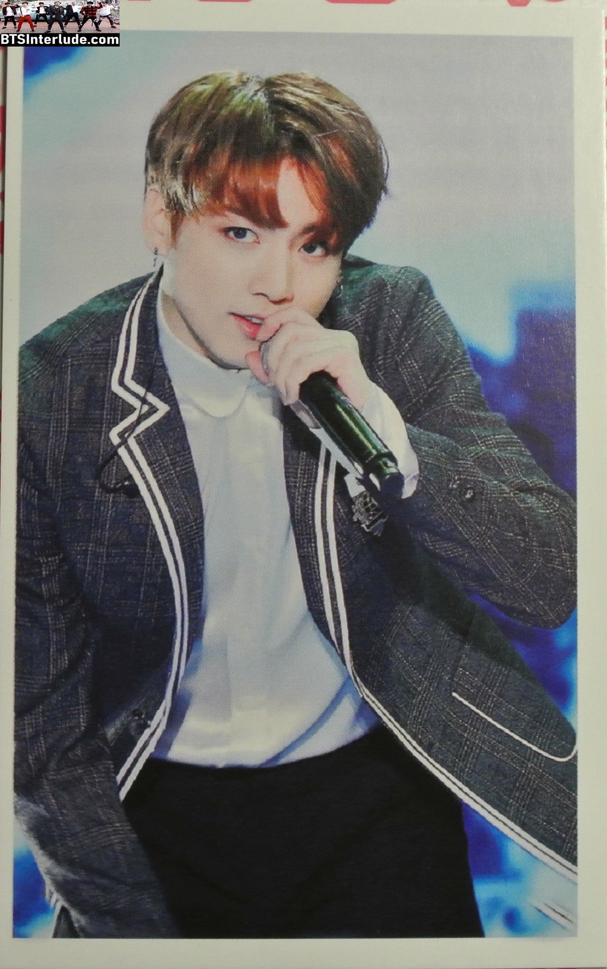 BTS PHOTOCARD FANSITE JEON JUNGKOOK 전정국 NAVY JACKET MIC PC PHOTO CARD