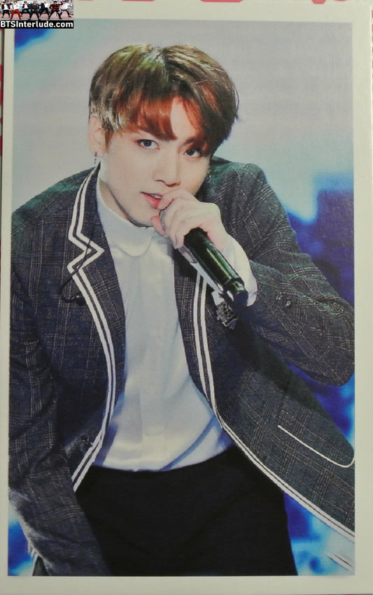 BTS PHOTOCARD FANSITE JEON JUNGKOOK 전정국 NAVY JACKET MIC PC PHOTO CARD