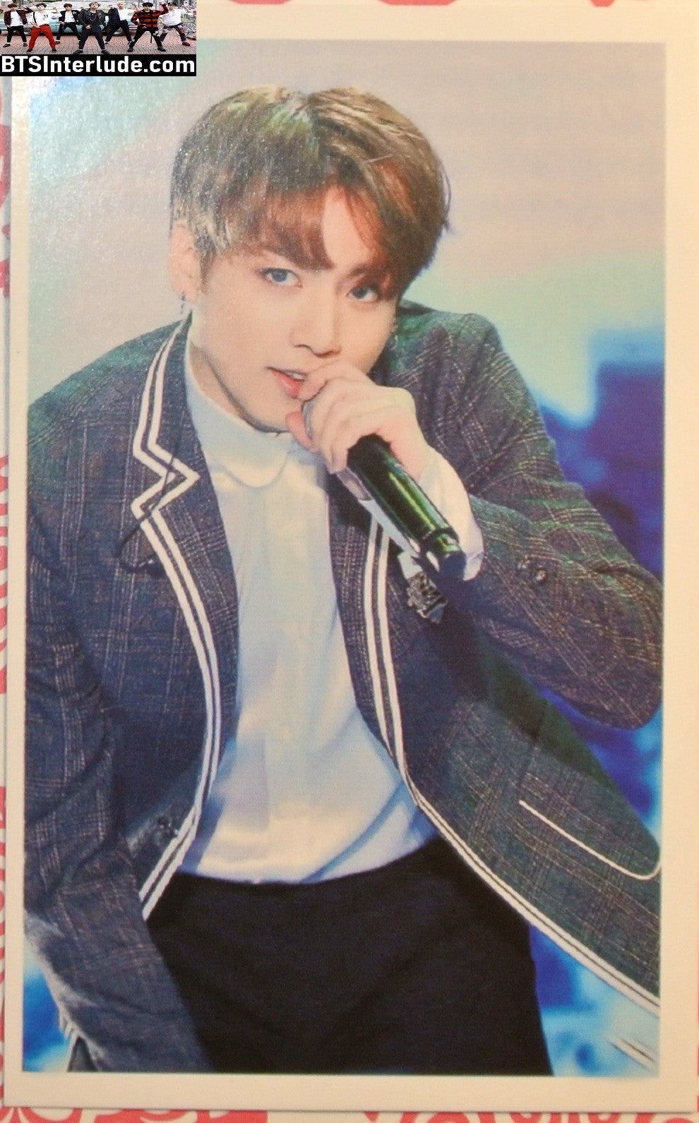 BTS PHOTOCARD FANSITE JEON JUNGKOOK 전정국 NAVY JACKET MIC PC PHOTO CARD