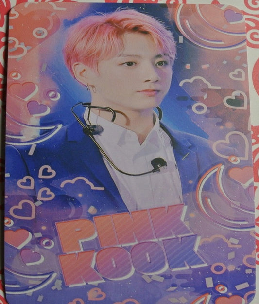 BTS PHOTOCARD FANSITE JEON JUNGKOOK 전정국 PINK KOOK FANSITE PINK HAIR PHOTO CARD