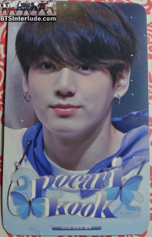 BTS PHOTOCARD FANSITE JEON JUNGKOOK 전정국 POCARI KOOK FANSITE WHITE BLUE HOODIE PHOTO CARD