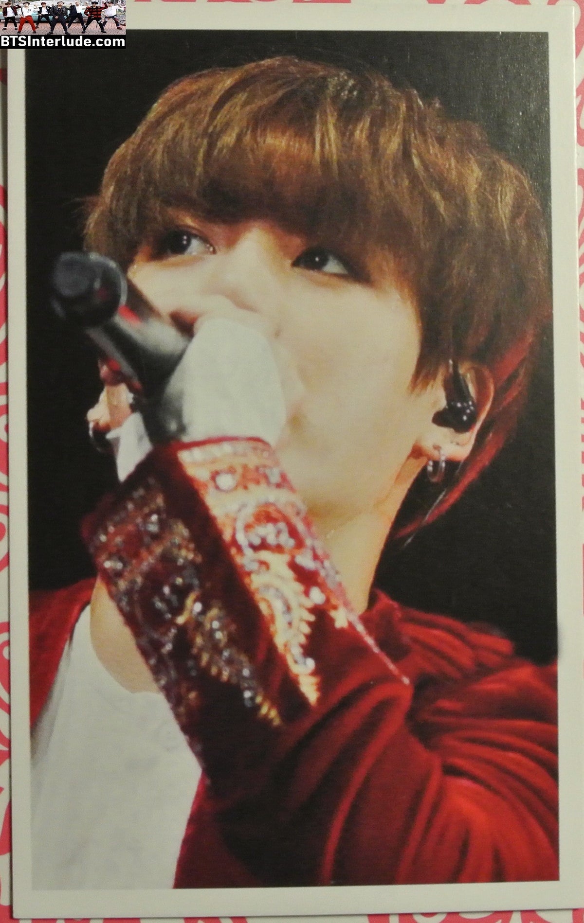 BTS PHOTOCARD FANSITE JEON JUNGKOOK 전정국 RED VELVET JACKET MIC CLOSEUP PC PHOTO CARD