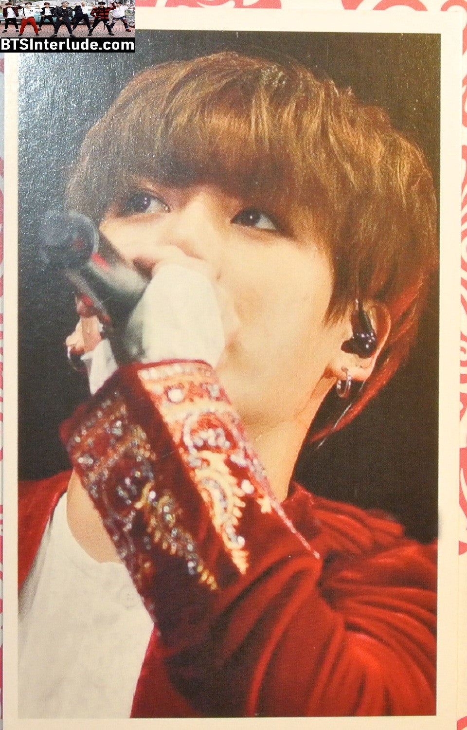 BTS PHOTOCARD FANSITE JEON JUNGKOOK 전정국 RED VELVET JACKET MIC CLOSEUP PC PHOTO CARD