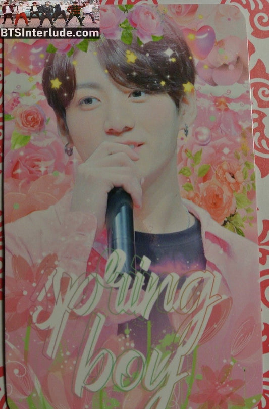 BTS PHOTOCARD FANSITE JEON JUNGKOOK 전정국 SPRING DAY FANSITE PINK PHOTO CARD