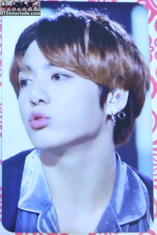 BTS PHOTOCARD FANSITE JEON JUNGKOOK 전정국 BLUE SATIN KISS THE KNOCK FANSITE ADDICTED PHOTO CARD