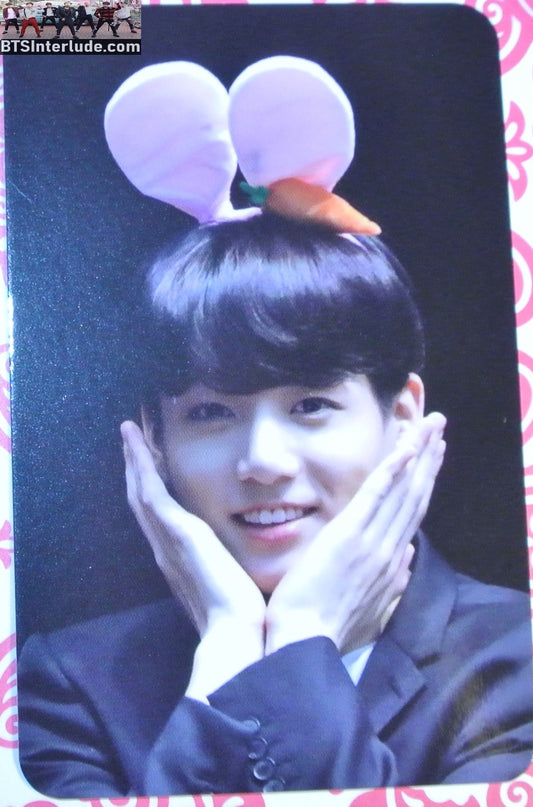 BTS PHOTOCARD FANSITE JEON JUNGKOOK 전정국 BUNNY EARS FANSIGN THE KNOCK FANSITE ADDICTED PHOTO CARD