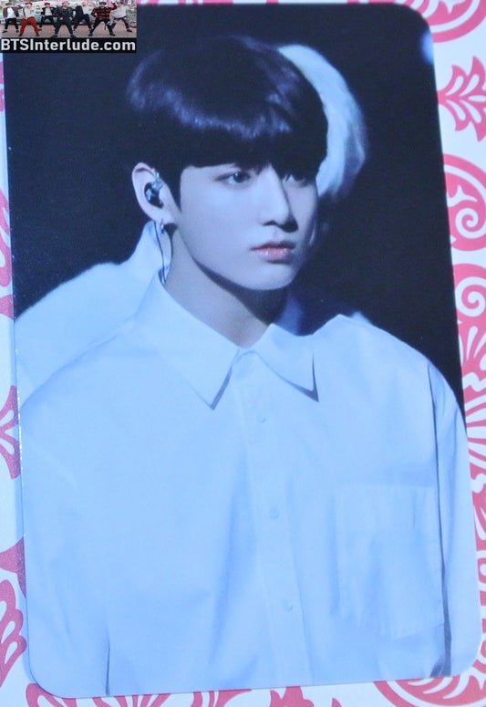 BTS PHOTOCARD FANSITE JEON JUNGKOOK 전정국 WHITE BUTTON DOWN SHIRT THE KNOCK FANSITE ADDICTED PHOTO CARD