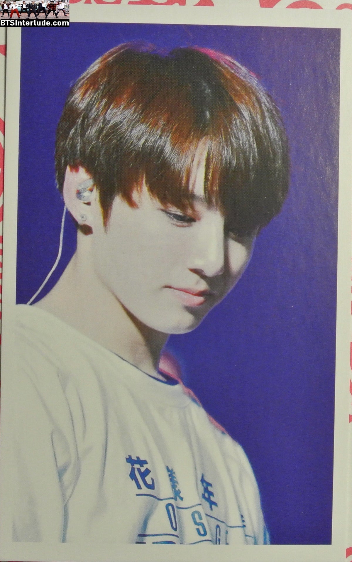 BTS PHOTOCARD FANSITE JEON JUNGKOOK 전정국 WHITE SHIRT LOOKING DOWN PC PHOTO CARD