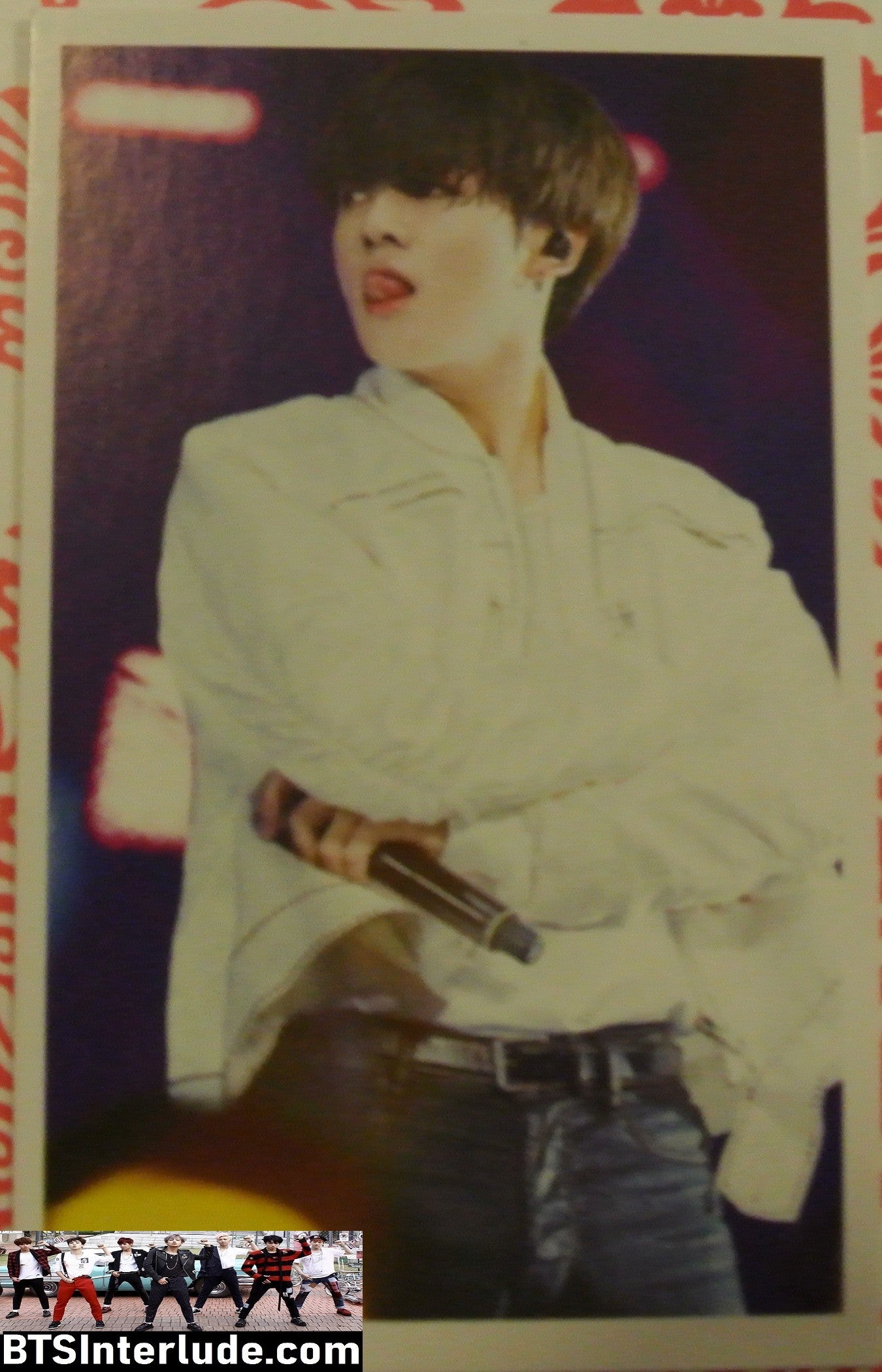 BTS PHOTOCARD FANSITE JEON JUNGKOOK 전정국 WHITE SHIRT PROFILE TONGUE PHOTO CARD PC