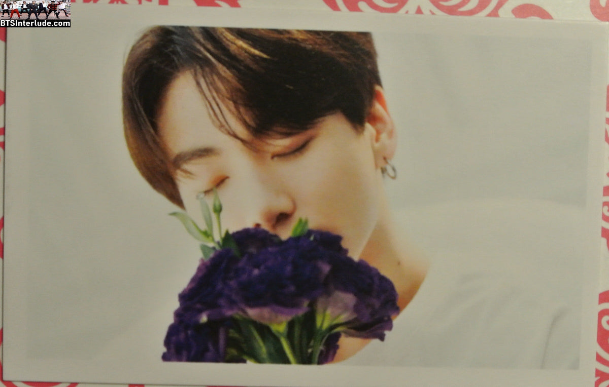 BTS PHOTOCARD FANSITE JEON JUNGKOOK 전정국 WHITE SHIRT PURPLE FLOWERS PC PHOTO CARD