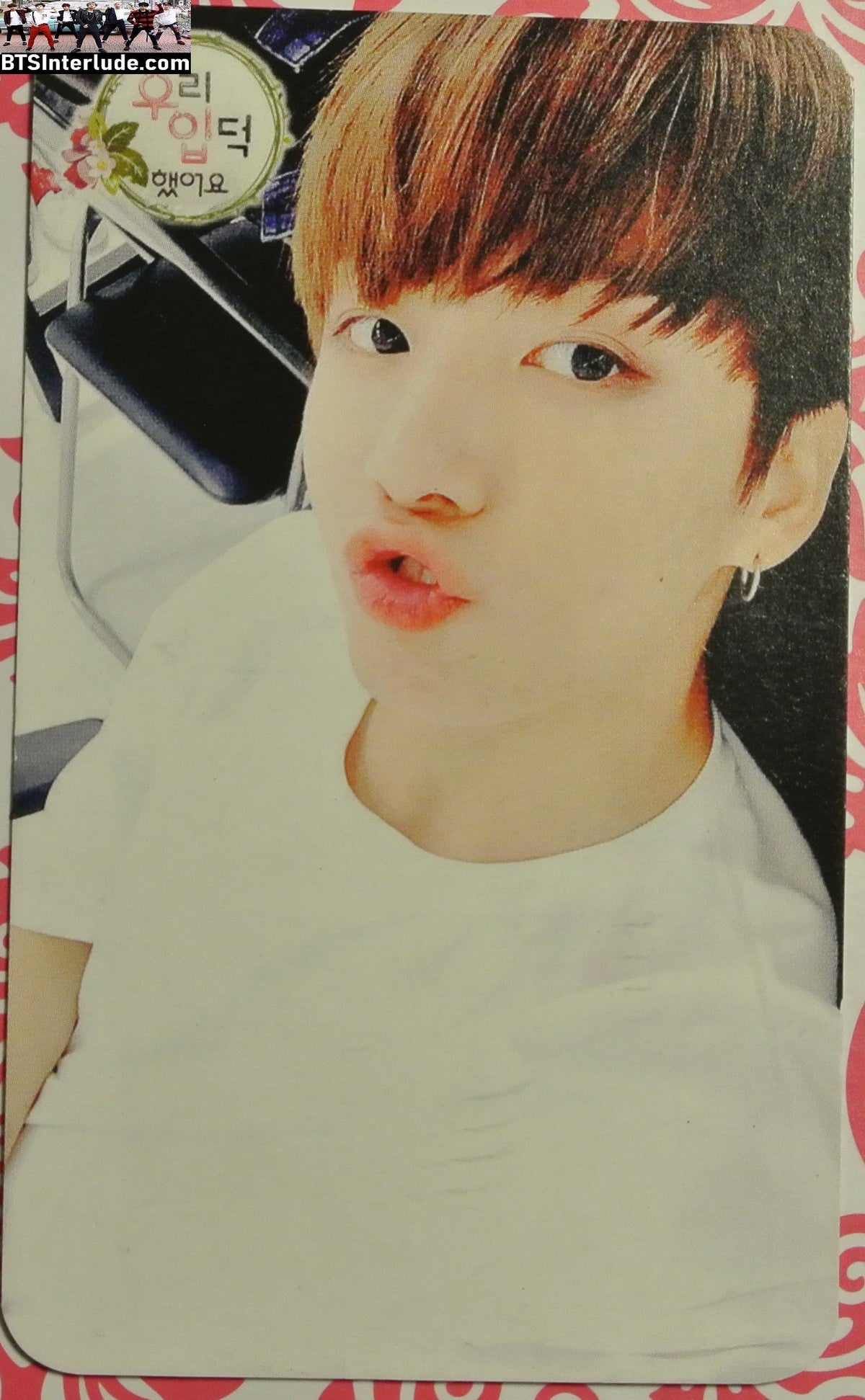BTS PHOTOCARD FANSITE JEON JUNGKOOK 전정국 WHITE SHIRT PUCKER PC PHOTO CARD