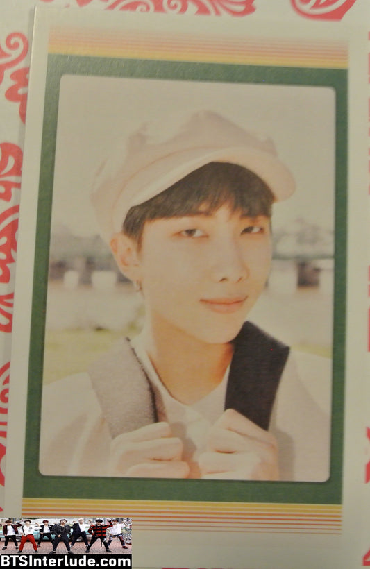 BTS PHOTOCARD FANSITE RM KIM NAMJOON 김남준 2021 SEASONS GREETINGS TAN BERET PHOTO CARD PC