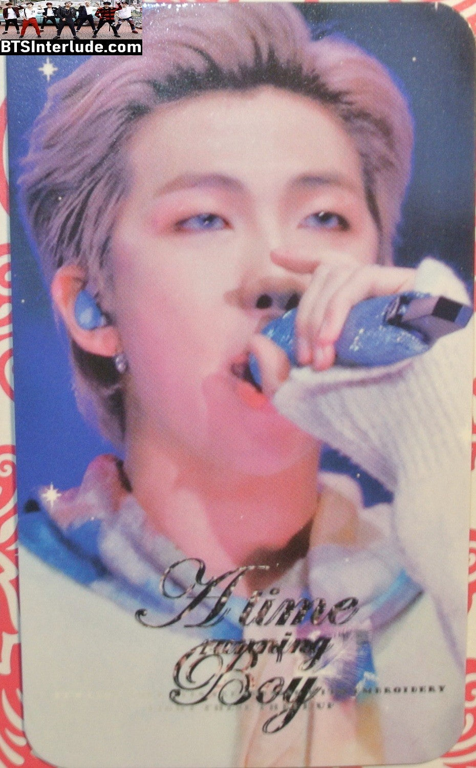 BTS PHOTOCARD FANSITE RM KIM NAMJOON 김남준 BLONDISH HAIR MIC A TIME BOY PC PHOTO CARD
