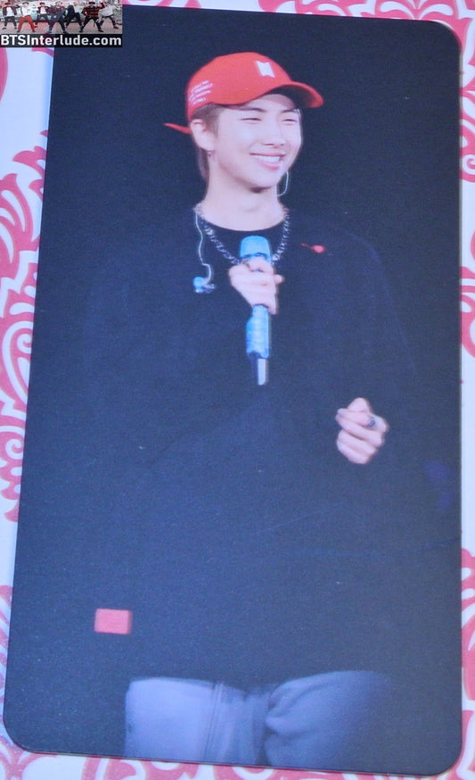 BTS PHOTOCARD FANSITE RM KIM NAMJOON 김남준 BLACK HOODIE RED CAP PHOTO CARD