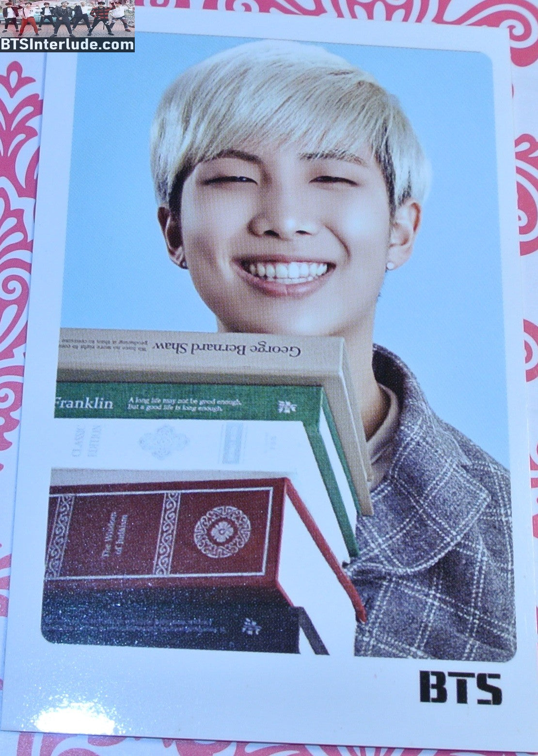 BTS PHOTOCARD FANSITE RM KIM NAMJOON 김남준 BLOND HAIR BOOKS PHOTO CARD