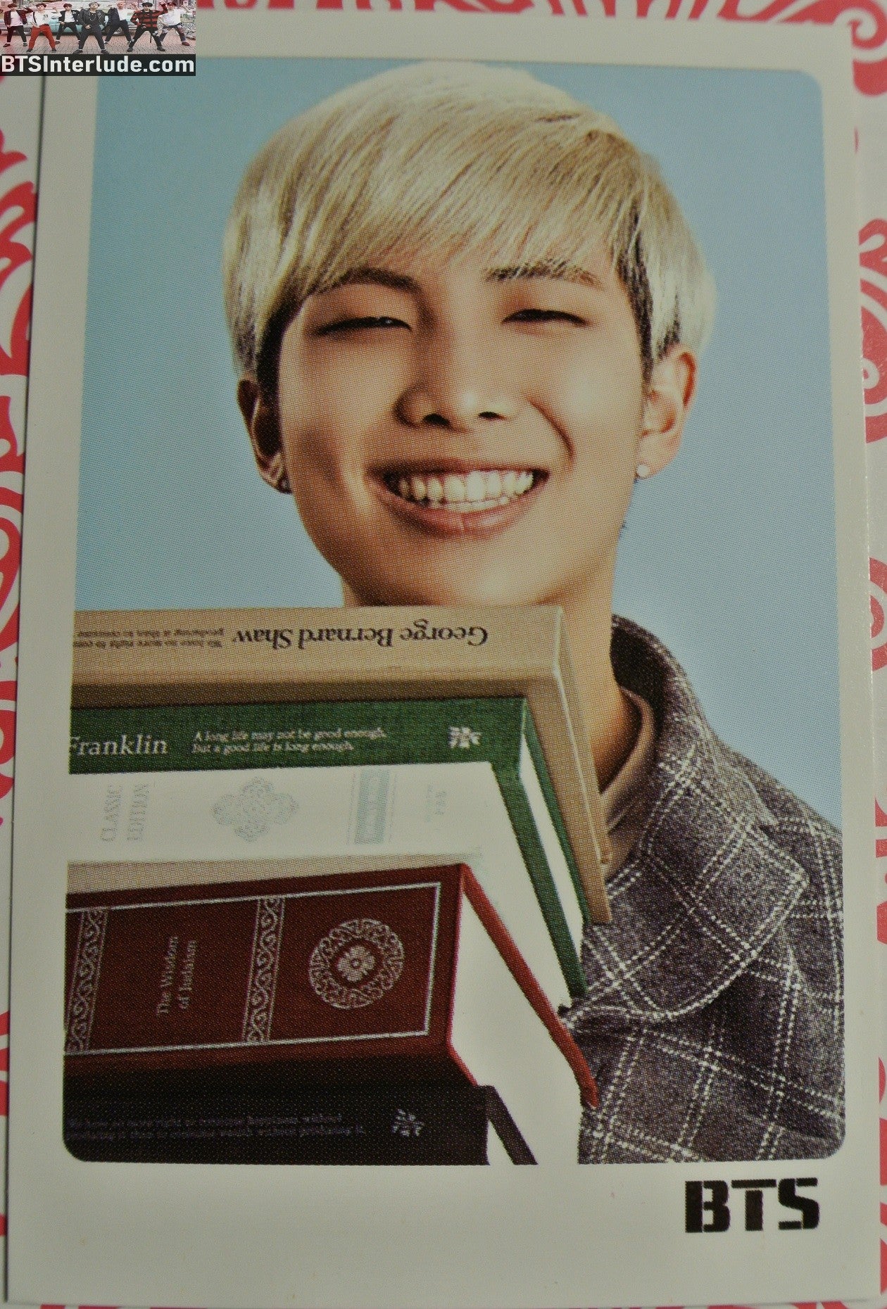BTS PHOTOCARD FANSITE RM KIM NAMJOON 김남준 BLOND HAIR BOOKS PHOTO CARD