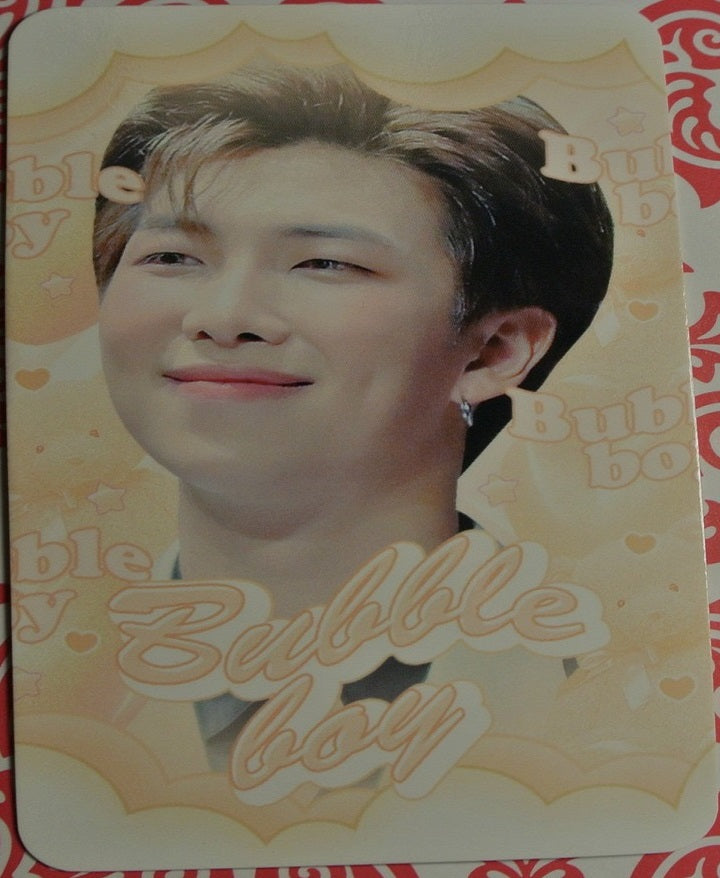 BTS PHOTOCARD FANSITE RM KIM NAMJOON 김남준 BUBBLE BOY FANSITE PINK PHOTO CARD