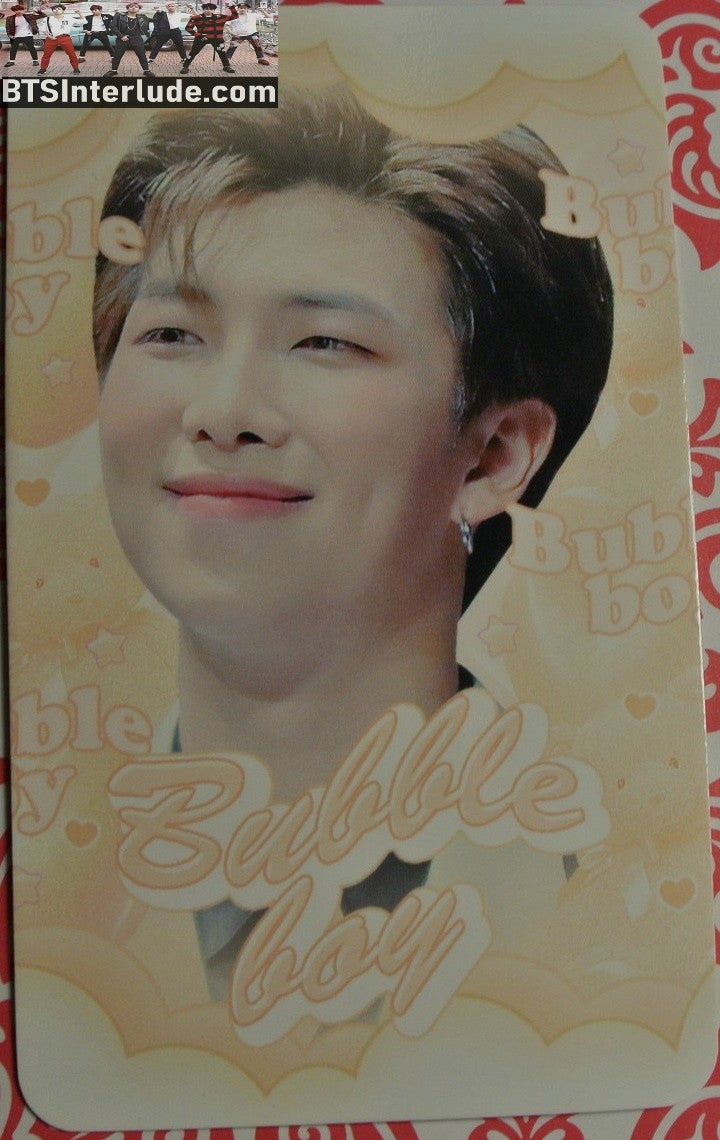 BTS PHOTOCARD FANSITE RM KIM NAMJOON 김남준 BUBBLE BOY FANSITE PINK PHOTO CARD