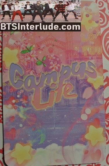 BTS PHOTOCARD FANSITE RM KIM NAMJOON 김남준 CAMPUS LIFE FANSITE PINK HAIR PHOTO CARD