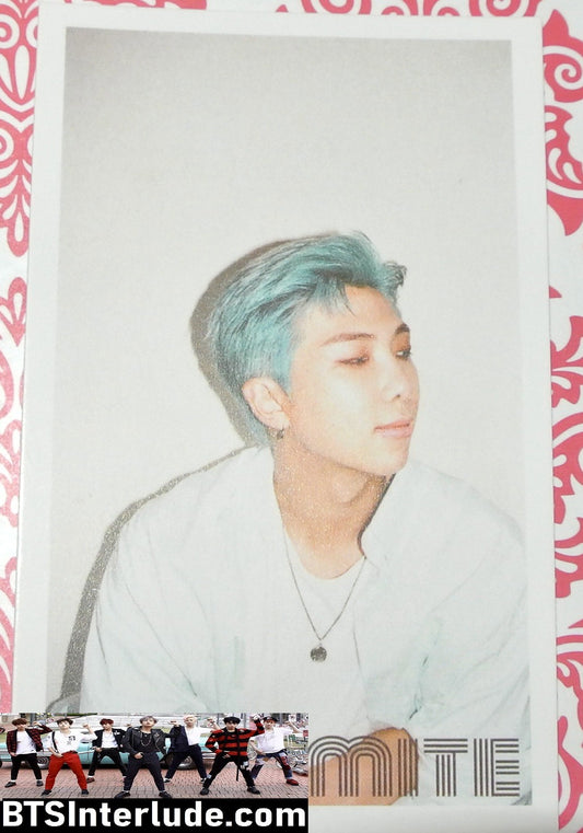 BTS PHOTOCARD FANSITE RM KIM NAMJOON 김남준 DYNAMITE WALL BLUE HAIR PHOTO CARD PC