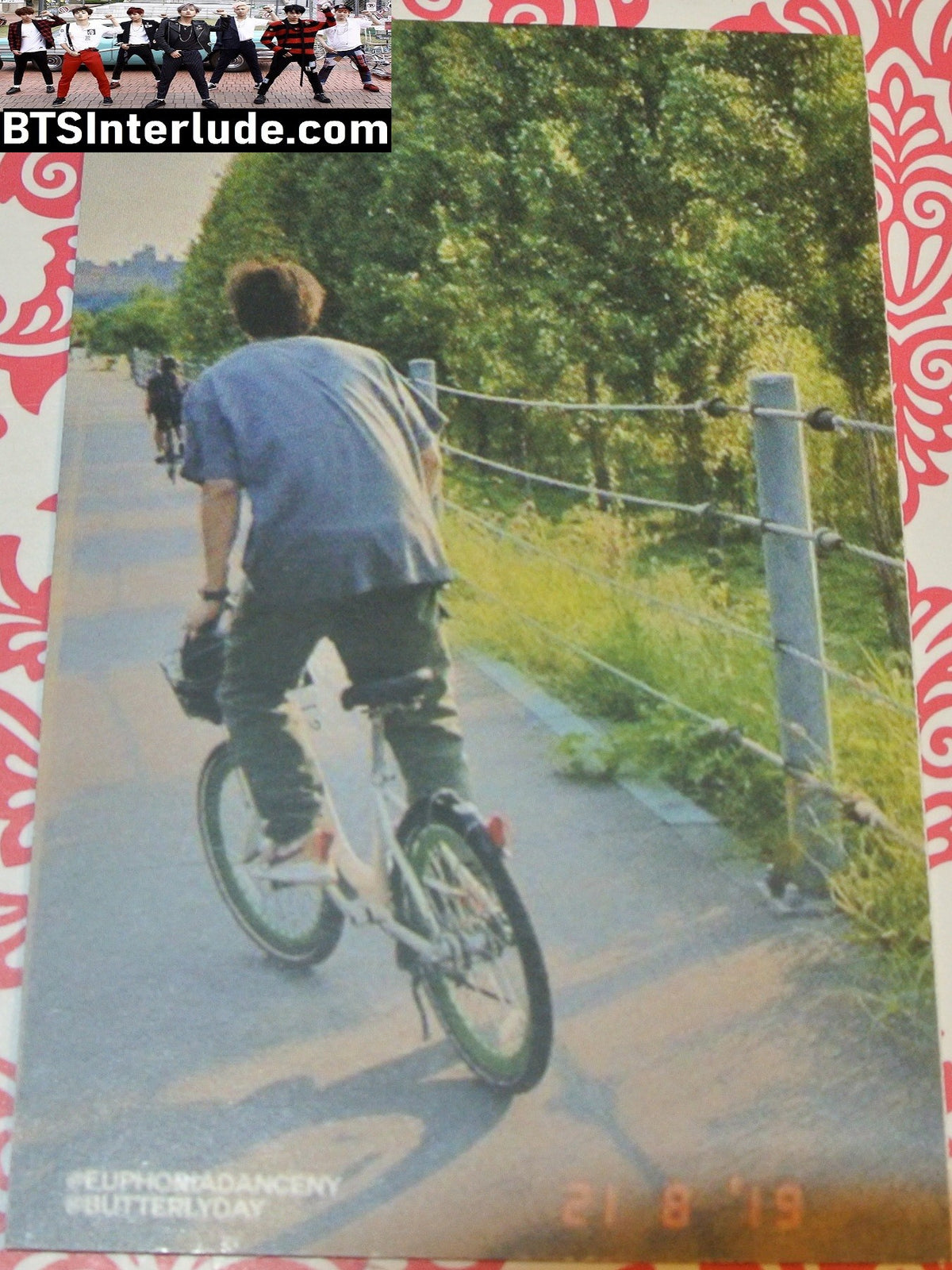 BTS PHOTOCARD FANSITE RM KIM NAMJOON 김남준 2 SIDED CAMERA BICYCLE PHOTO CARD PC