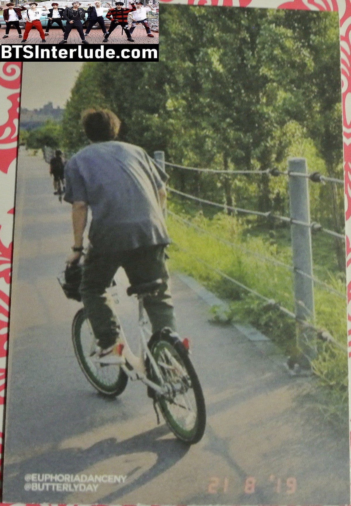 BTS PHOTOCARD FANSITE RM KIM NAMJOON 김남준 2 SIDED CAMERA BICYCLE PHOTO CARD PC