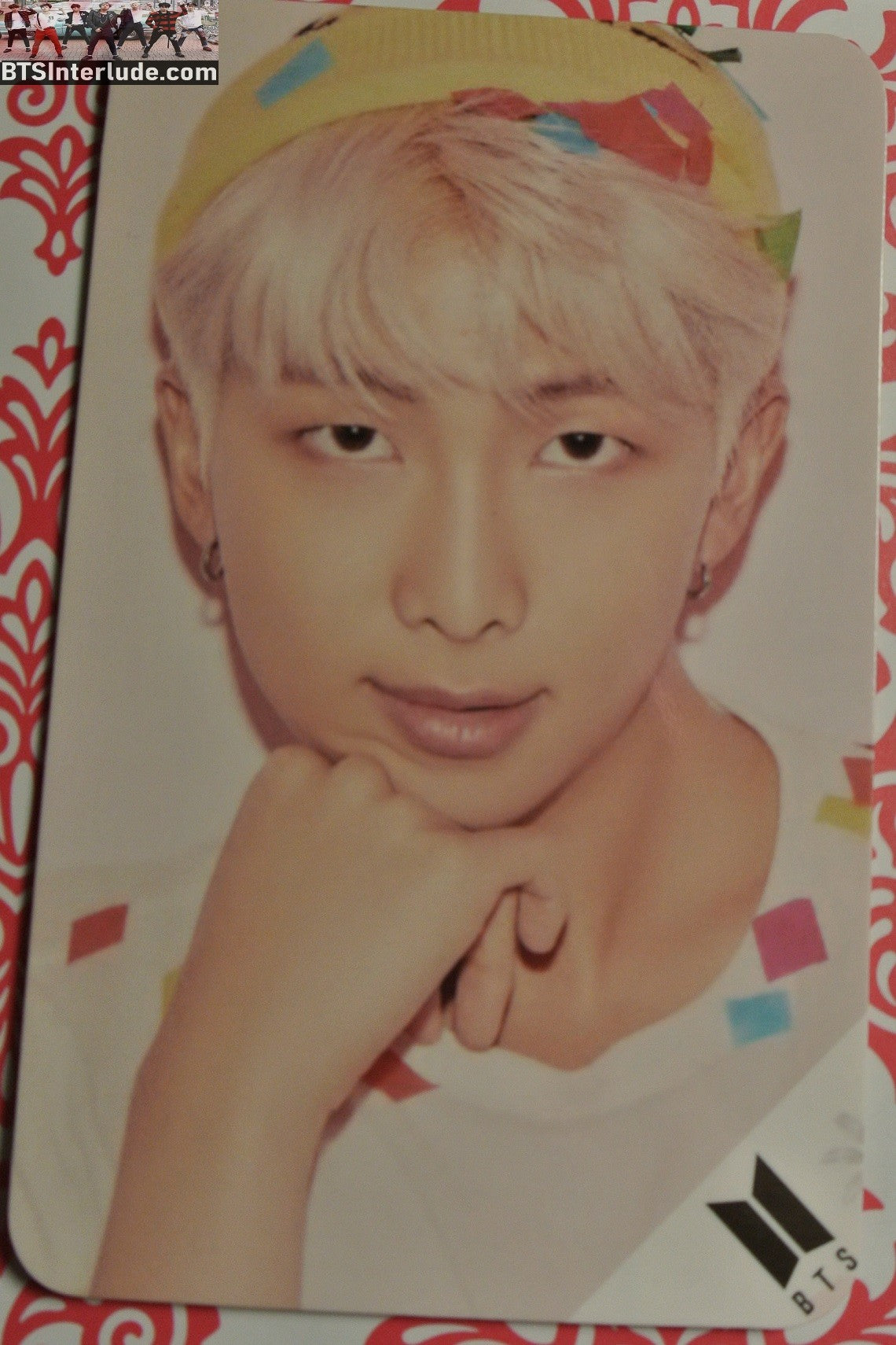 BTS PHOTOCARD FANSITE RM KIM NAMJOON 김남준 BLOND HAIR MAP OF THE SOUL PERSONA MOTS PHOTO CARD