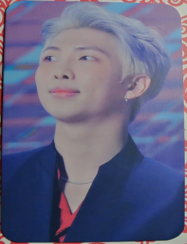 BTS PHOTOCARD FANSITE RM KIM NAMJOON 김남준 SILVER HAIR BLACK JACKET PHOTO CARD