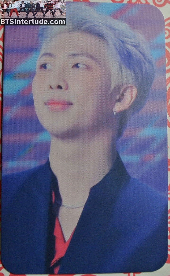 BTS PHOTOCARD FANSITE RM KIM NAMJOON 김남준 SILVER HAIR BLACK JACKET PHOTO CARD